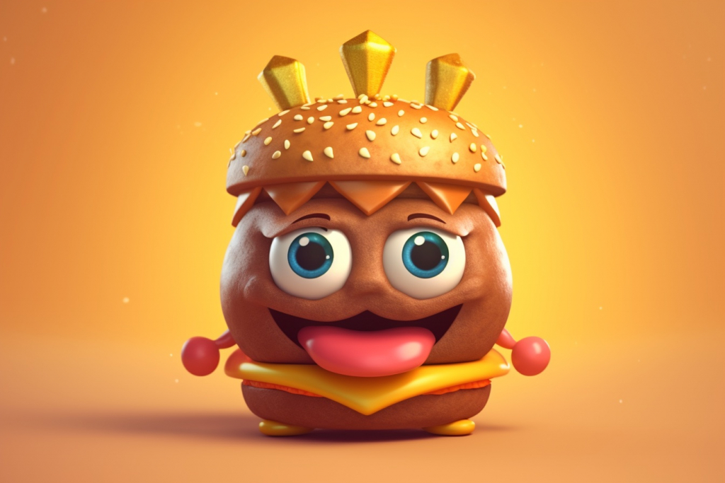 Cartoon Hamburger king.