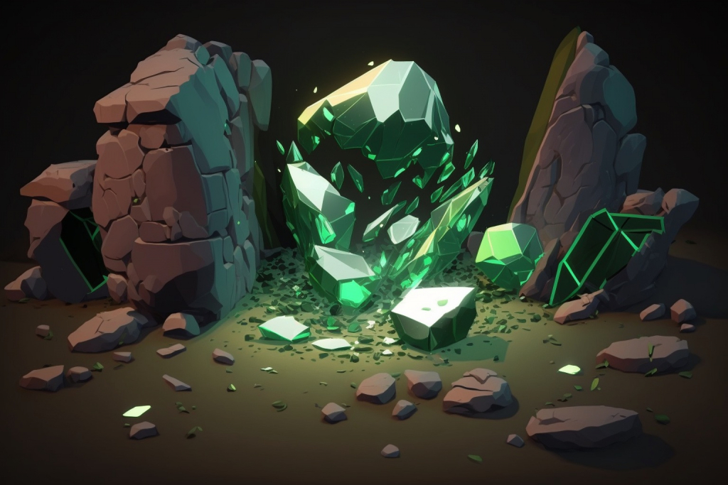 A shattered green crystal Dreamstone.