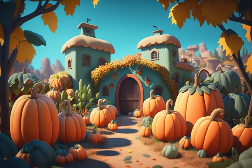 A lot of pumpkins in a harvest festival.