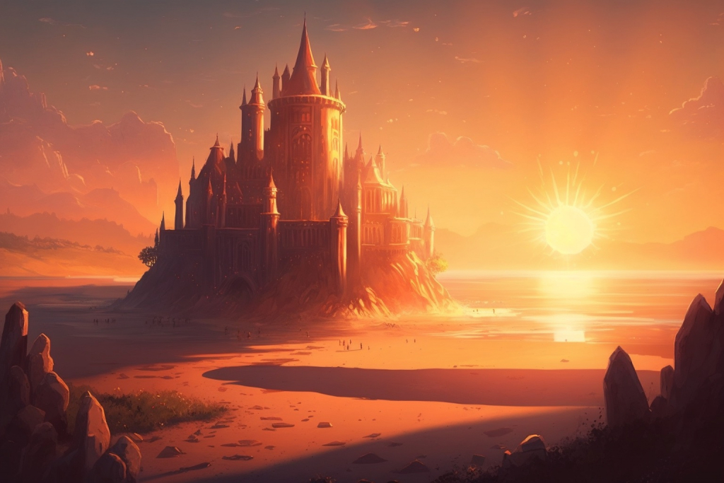 A scorching hot summer in a kingdom with a castle.