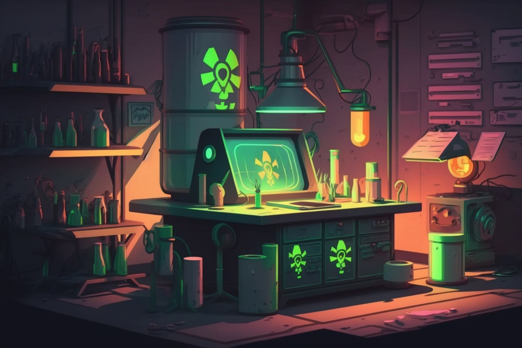A laboratory with radioactive material.
