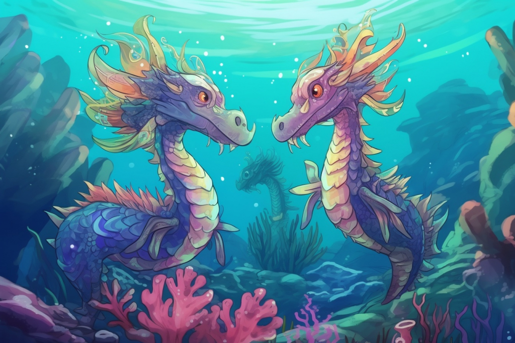 Beautiful iridescent sea dragons.