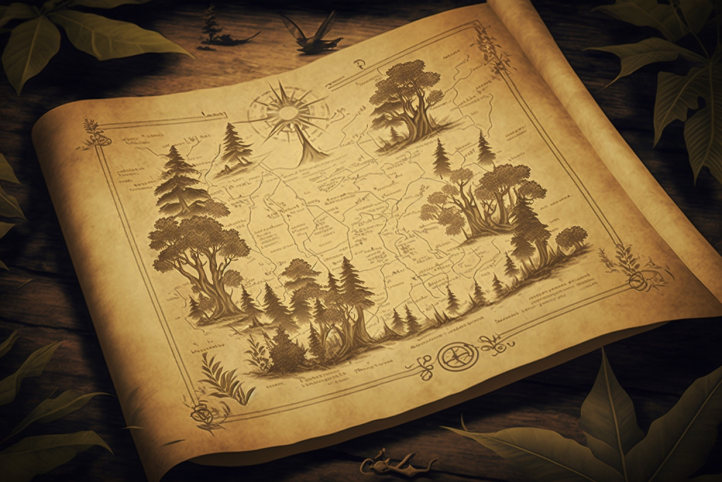 A magical forest map.