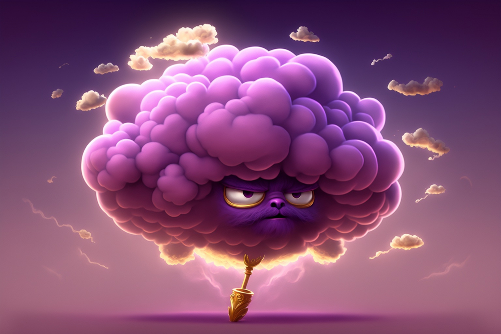 Purple cloud Nimbus feeling powerful and royal.