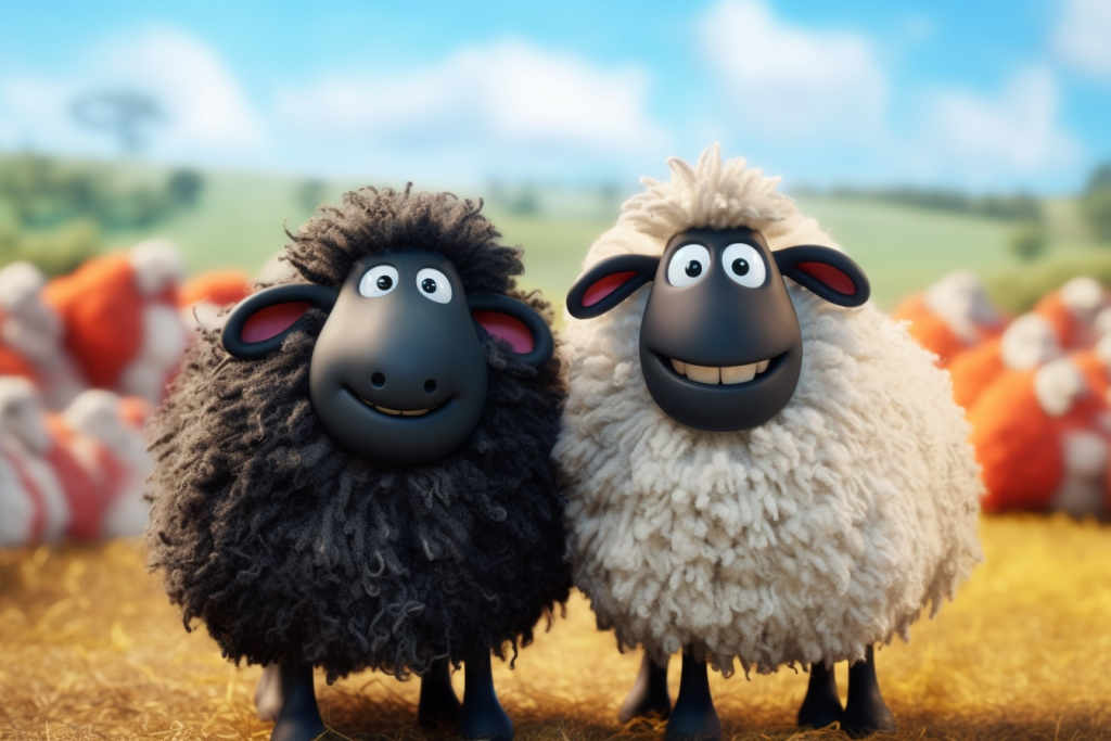 Two happy sheep friends.