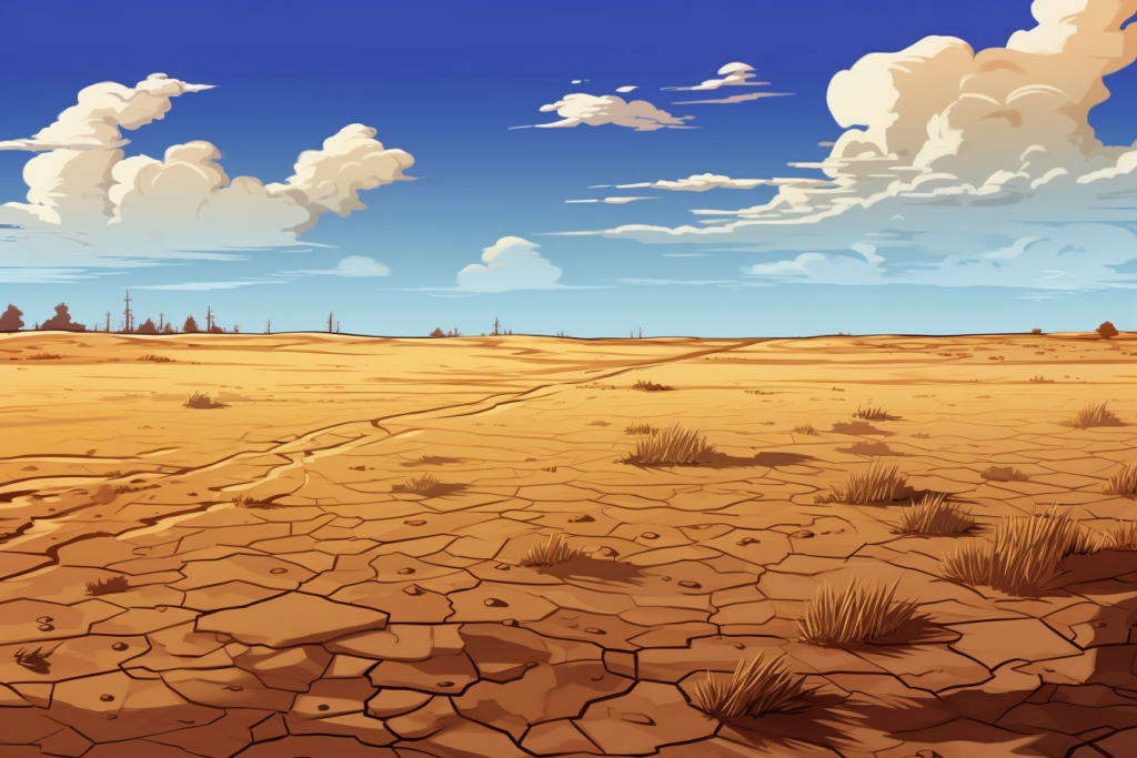 Dry brown-yellow barren field.