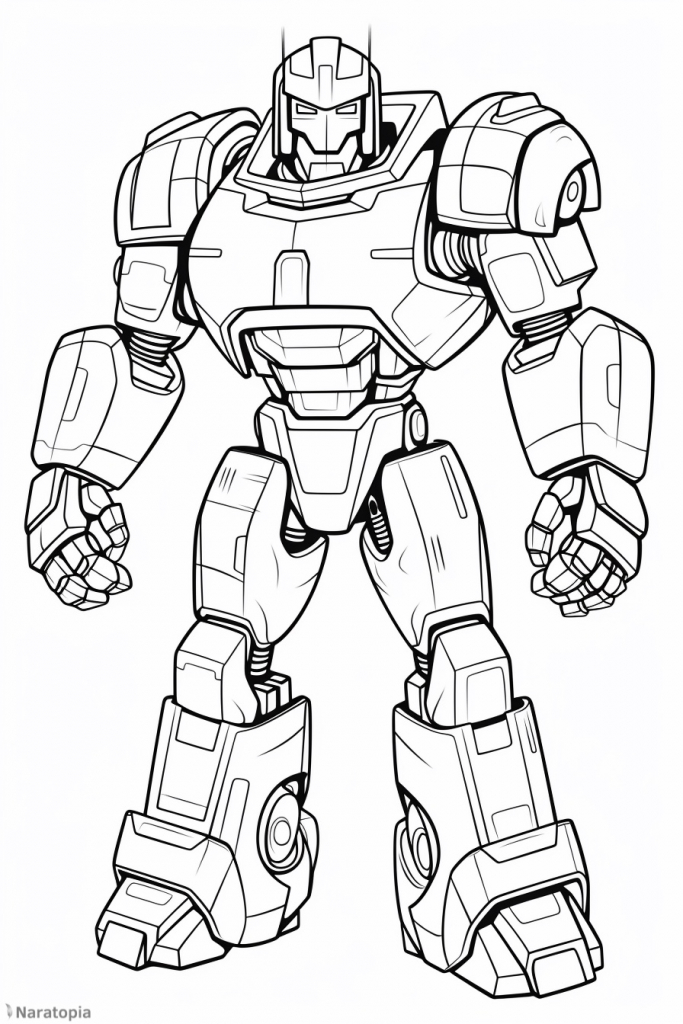 Coloring page of a robot.