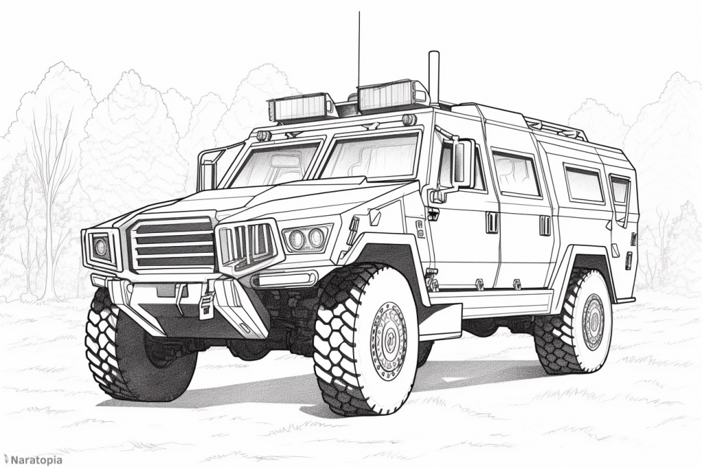 Coloring page of a SWAT car.