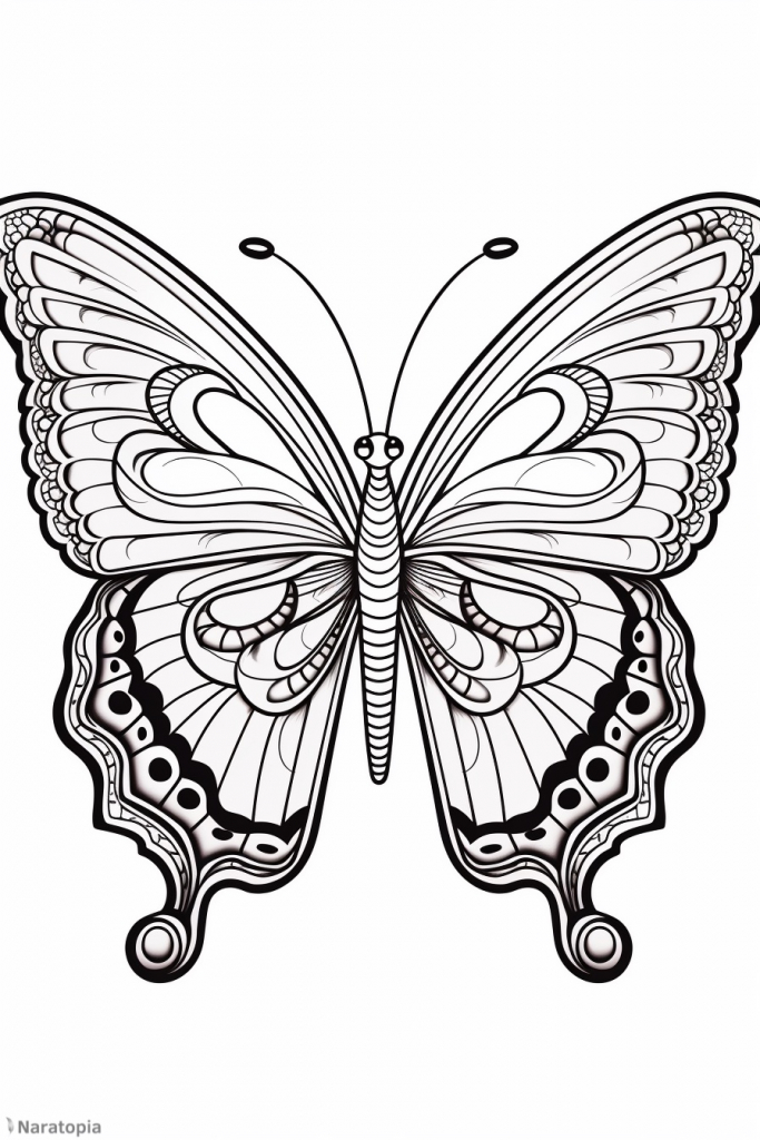 Coloring page of a butterfly.