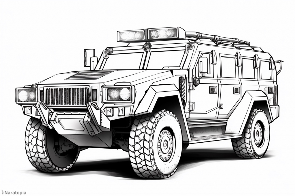 Coloring page of a SWAT car.