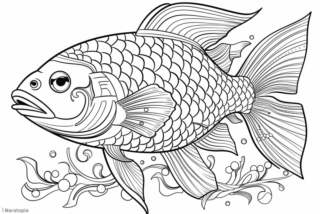 Coloring page of a fish.