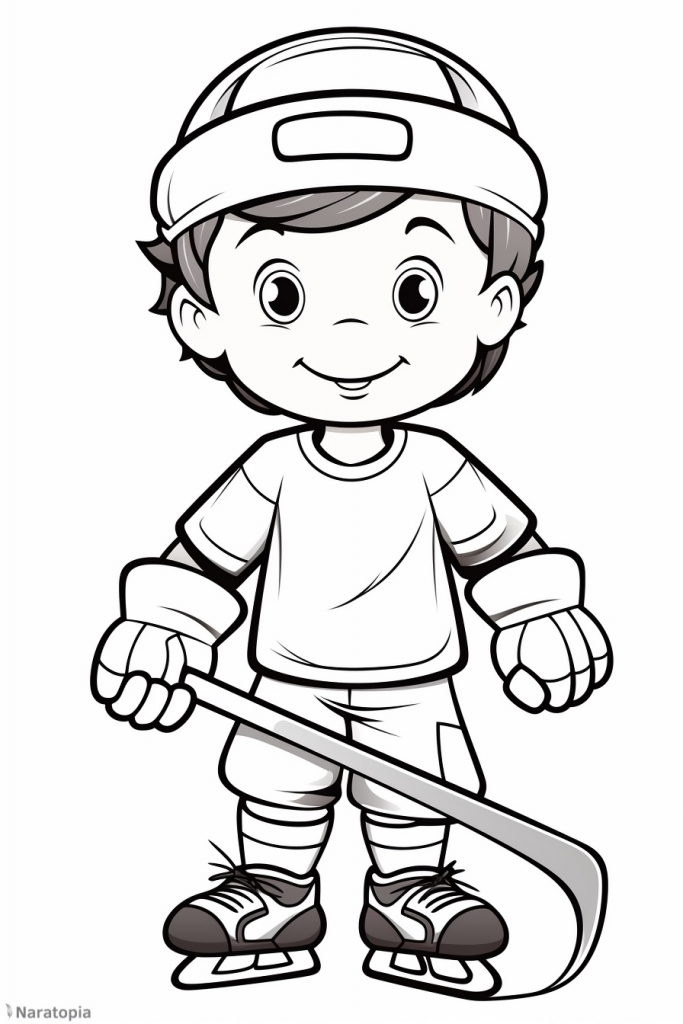 Coloring page of a hockey player.