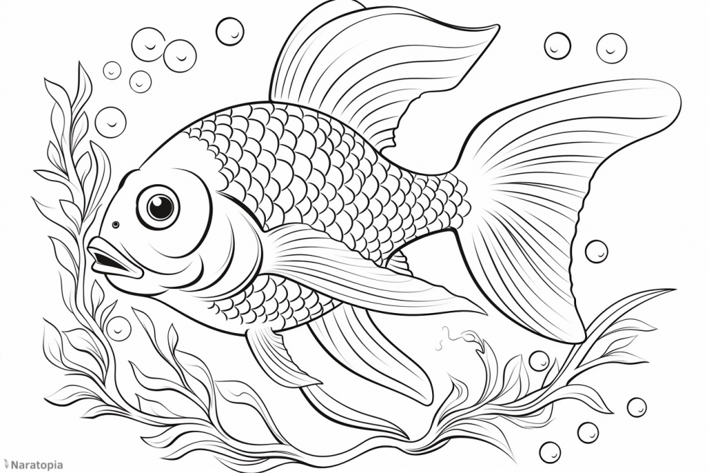 Coloring page of a fish.