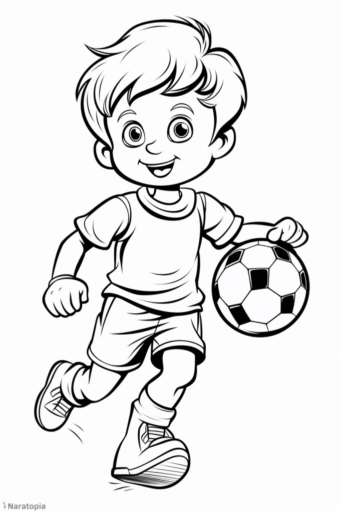 Coloring page of a football player.