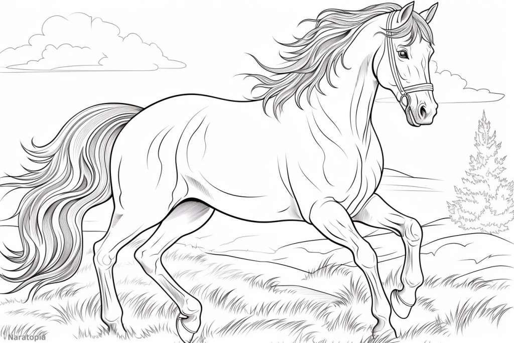 Coloring page of a horse.