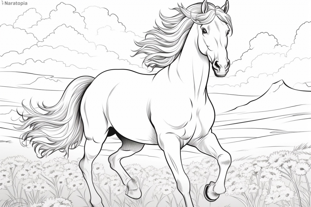 Coloring page of a horse.