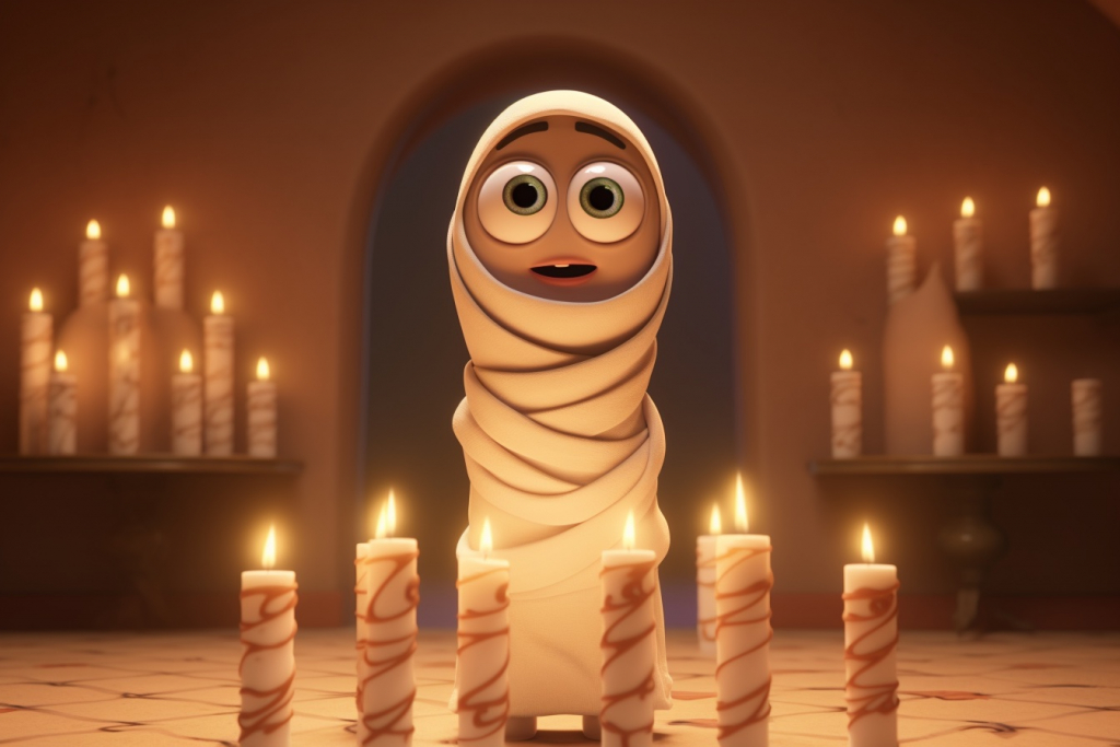 Mummy Tutu during a ritual with candles.