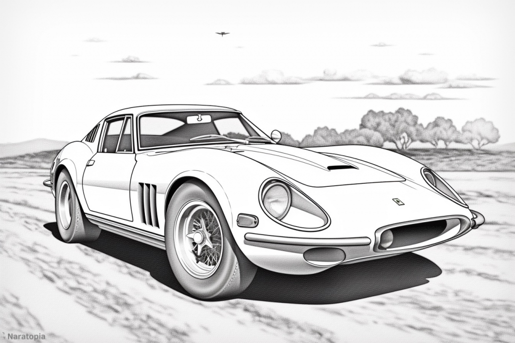 Coloring page of a sportscar.