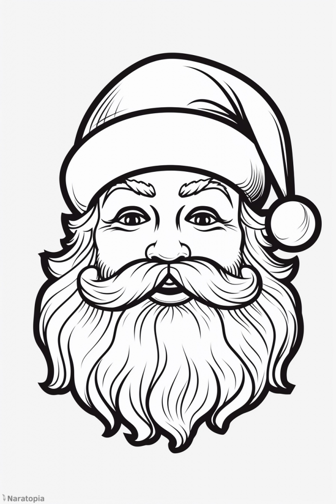 Coloring page of Santa Claus.