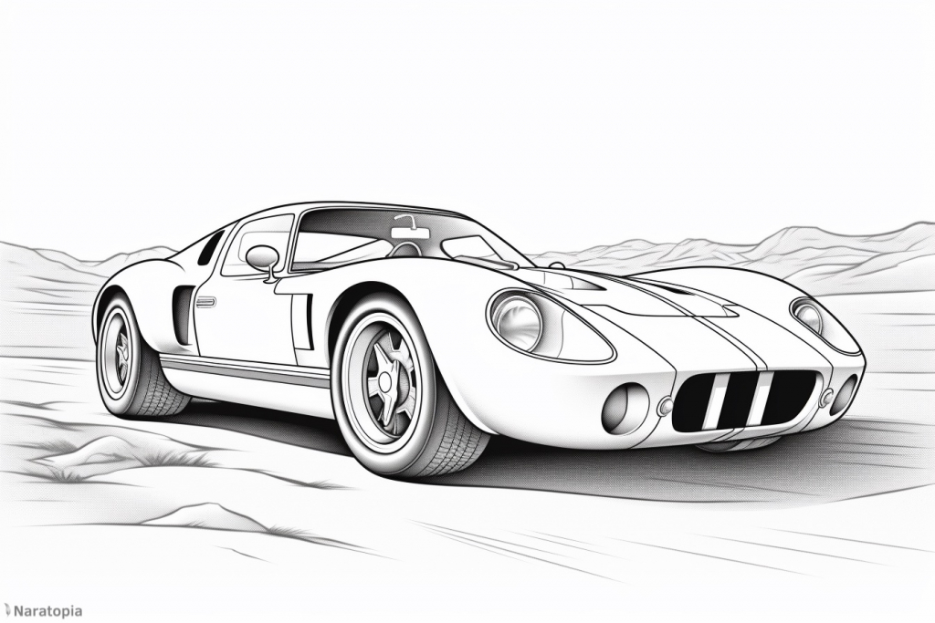 Coloring page of a sportscar.