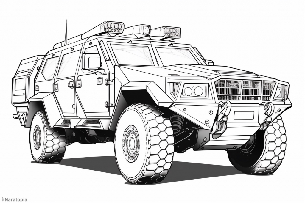 Coloring page of a SWAT car.