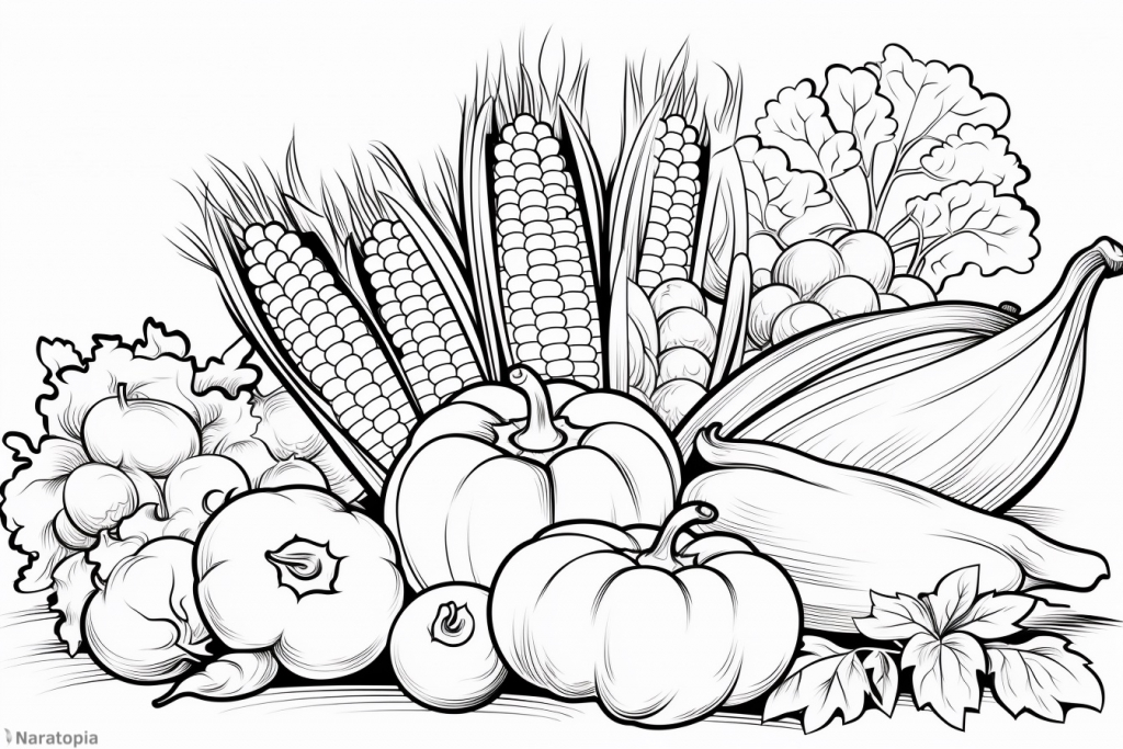 Coloring page of vegetable.
