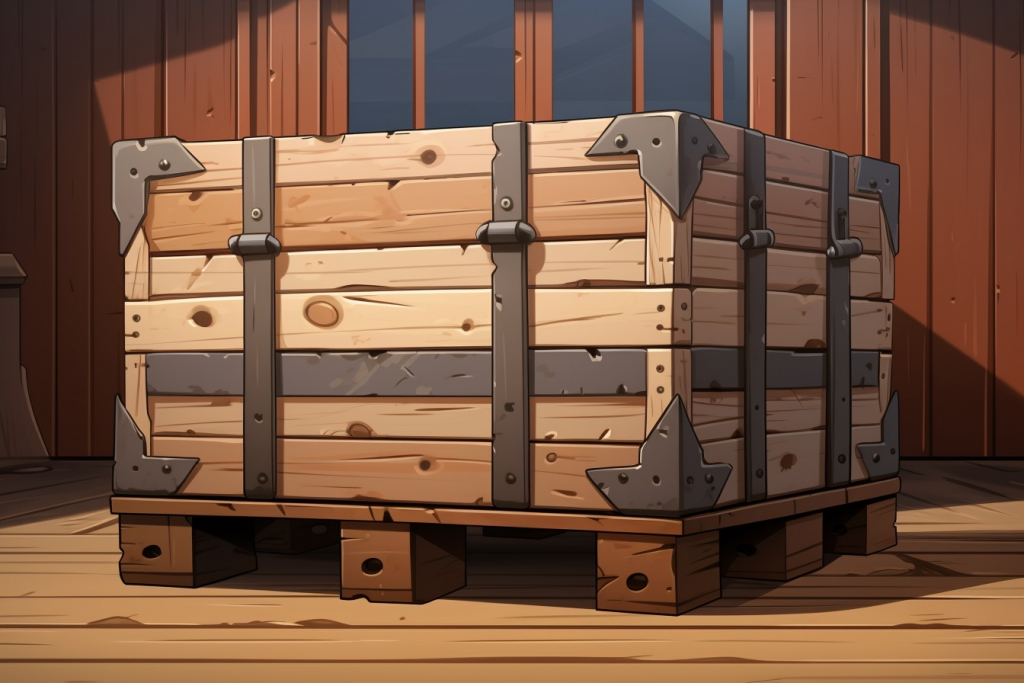 Big wooden crate.