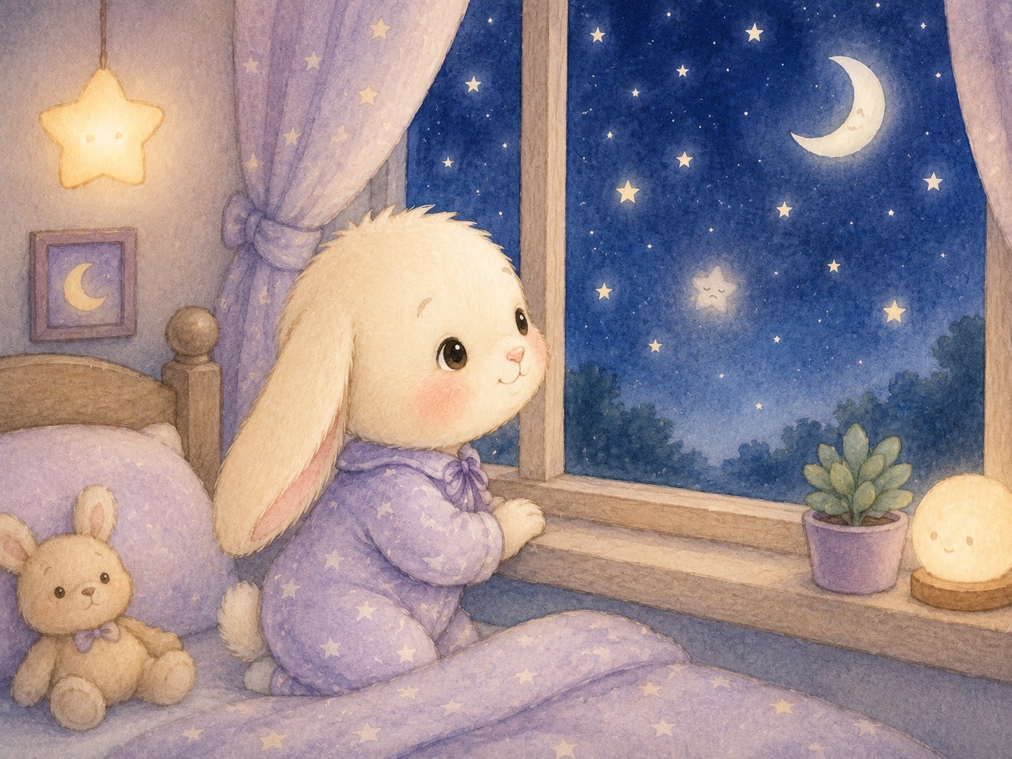 Sleepy Star Sky scene from Luna and the Sleepy Star