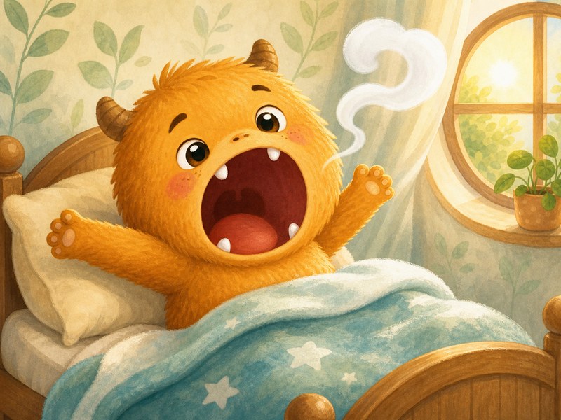 Yawnkin and the Great Big Yawn: Yawnkin wakes in the morning and stretches into a huge sleepy yawn.