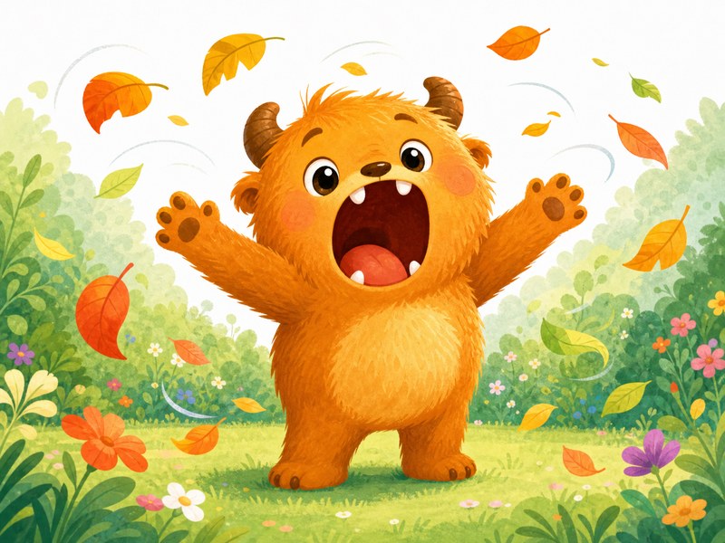 Yawnkin and the Great Big Yawn: Yawnkin yawns in the yard as leaves swirl around him like confetti.