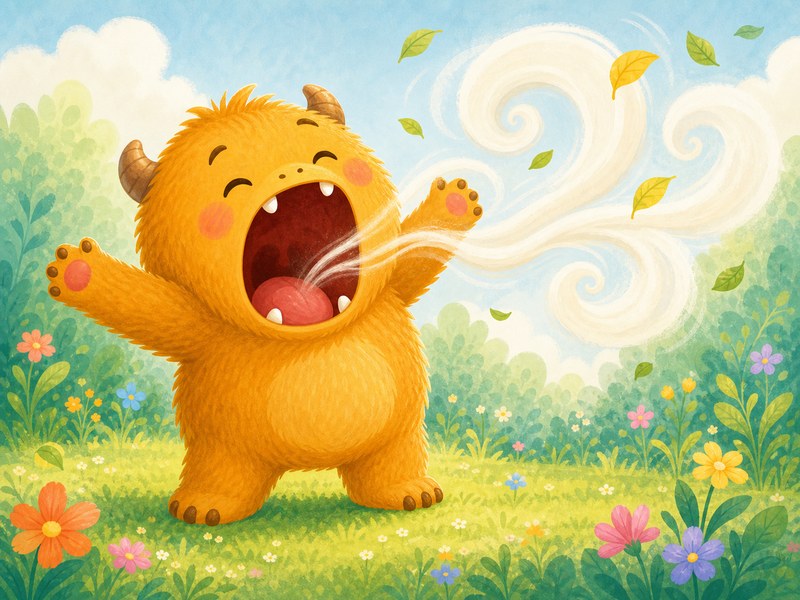 Yawnkin and the Great Big Yawn: Yawnkin makes the biggest yawn in the world, sending a soft swirl through the garden.