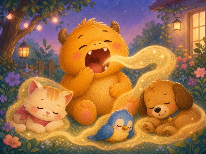Yawnkin and the Great Big Yawn: Yawnkin sends a slow soft warm yawn over his sleepy animal friends.
