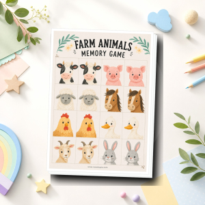 Farm Animals Memory Game