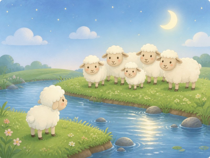 Little Luma waiting bravely beside the quiet river