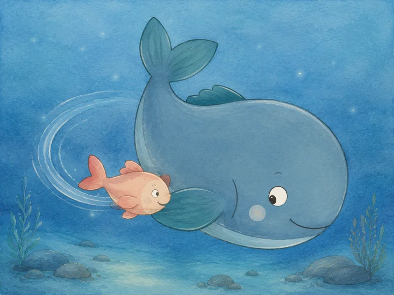 Pearl playfully bumps Daddy’s fin.