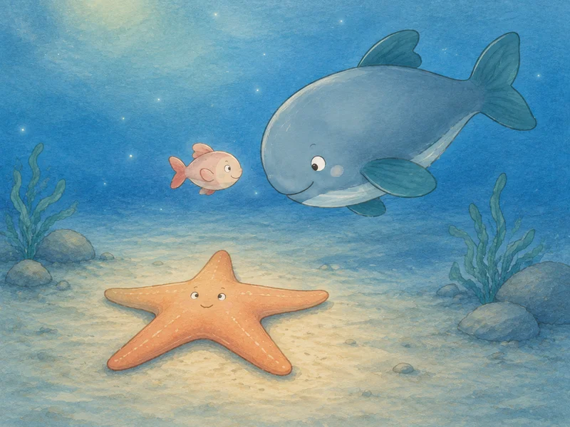 Pearl and Daddy visit a still five-armed starfish.