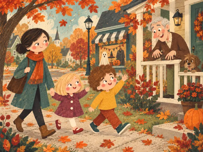 Mr. Miller tapping the porch railing as Brian and Mia laugh at the skeleton sound