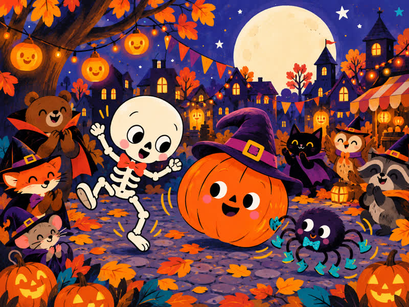 Bonesy, Bertha, and Pipo dance happily together after finding the bone