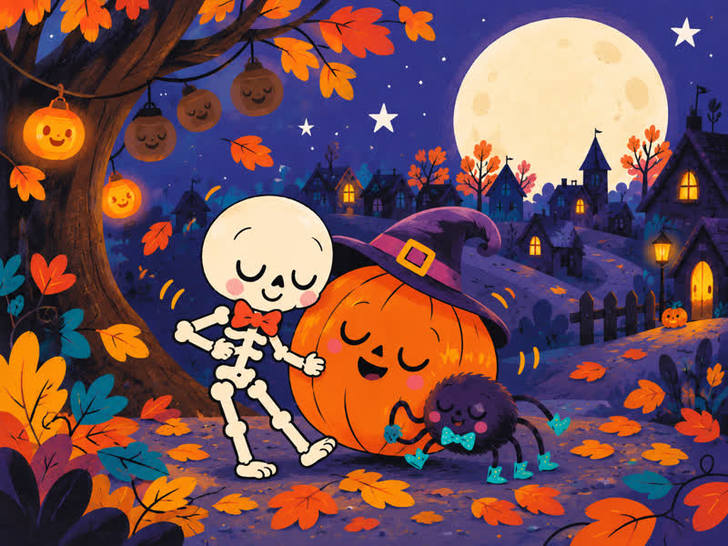 Bonesy, Bertha, and Pipo share one last slow dance beneath the moon