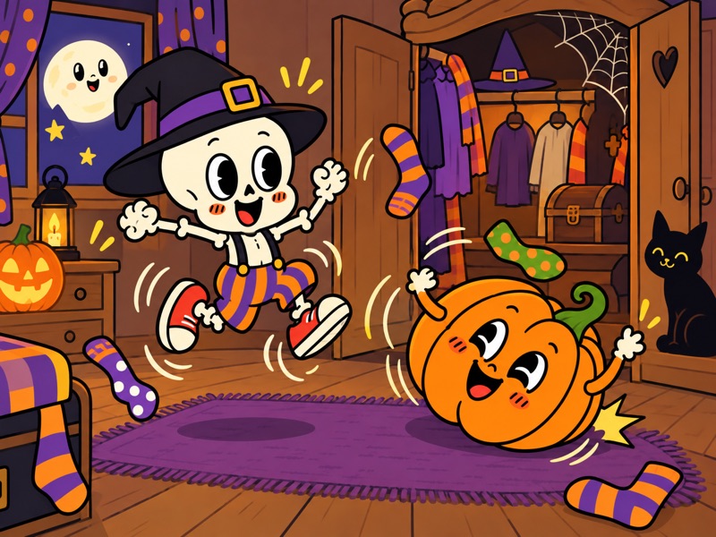 Bonesy jumps happily while Bertha rolls onto her side during their first dance lesson